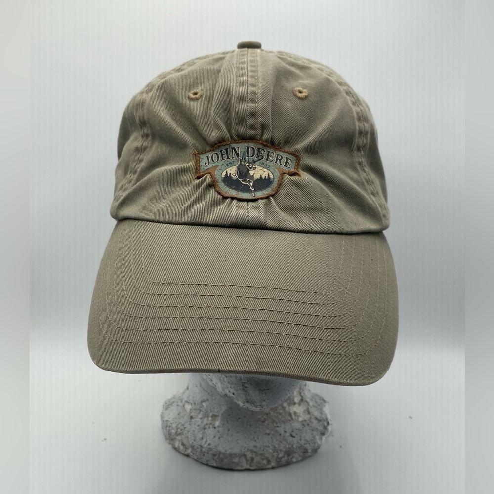 John Deere 100% Cotton One Size Slide Adjustable Hat Olive Green Color